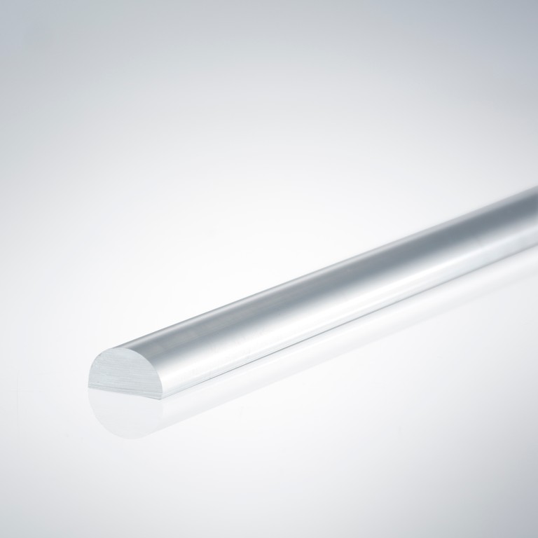 Beispiel für einen Acrylhalbrundstab für 5mm Glasstärke