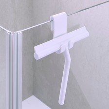 Duschabzieher an Glastür in weiß