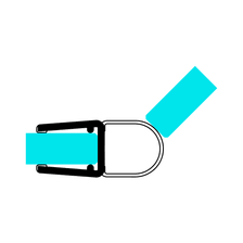 Technische Zeichnung einer Hohlkammerdichtung auf Glas im 135°-Winkel