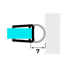 Technische Zeichnung einer Hohlkammerdichtung auf Glas an einer Wand