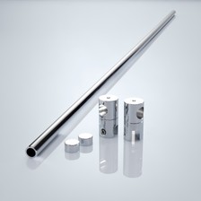 Beispiel einer Distanzstange mit variablem Montagewinkel für 6-8 mm Glasstärke