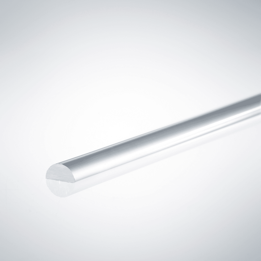 Beispiel eines Acrylhalbrundstabes für 4mm Glasstärke