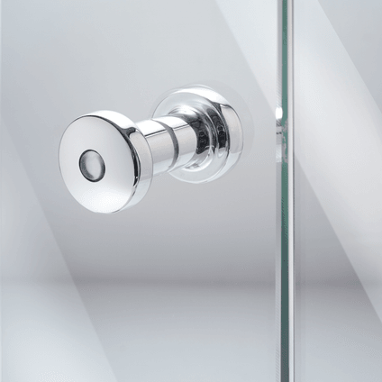 Duschtürgriff in Chrom an Glastür