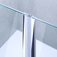Beispiel zweier 180°-Magnetschließleisten für eine 180°-Tür-an-Tür-Situation in Chrom