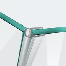 3D-Modell einer Hohlkammerdichtung für eine 135°-Glas-an-Glas-Situation