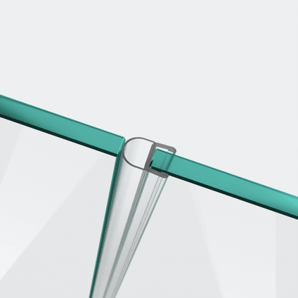 3D-Modell einer Hohlkammerdichtung mit kurzem Glaseinstand für eine 180°-Glas-an-Glas-Situation