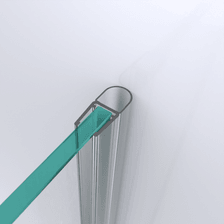 3D-Modell einer Hohlkammerdichtung mit großem Dichtbalg für eine Glas-an-Wand-Situation