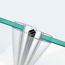 3D-Modell zweier versetzter 180°-Magnetschließleisten für eine 180°-Tür-an-Tür-Situation