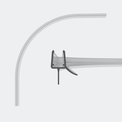 3D-Modell einer gerundeten Schleiflippendichtung für 6-8mm Glasstärke