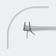 3D-Modell einer gerundeten Schleiflippendichtung für 4-5mm Glasstärke