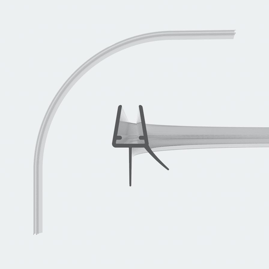 3D-Modell einer gerundeten Schleiflippendichtung für 4-5mm Glasstärke