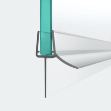 3D-Modell einer Schleiflippendichtung mit langer Dichtlippe für eine 180°-Situation