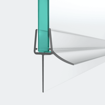3D-Modell einer Schleiflippendichtung mit langer Dichtlippe für eine 180°-Situation