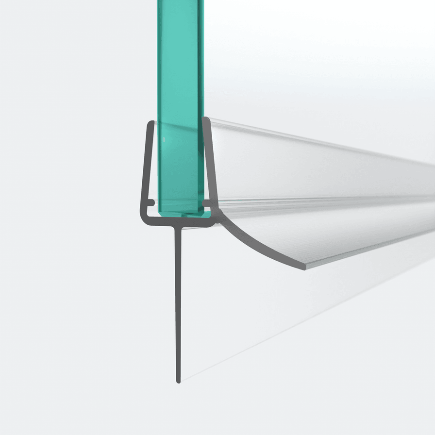 3D-Modell einer Schleiflippendichtung mit langer Dichtlippe für eine 180°-Situation