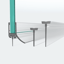 3D-Modell eines Profisets Schleiflippendichtung mit 3 wechselbaren Einschubdichtungen in einer 180°-Situation