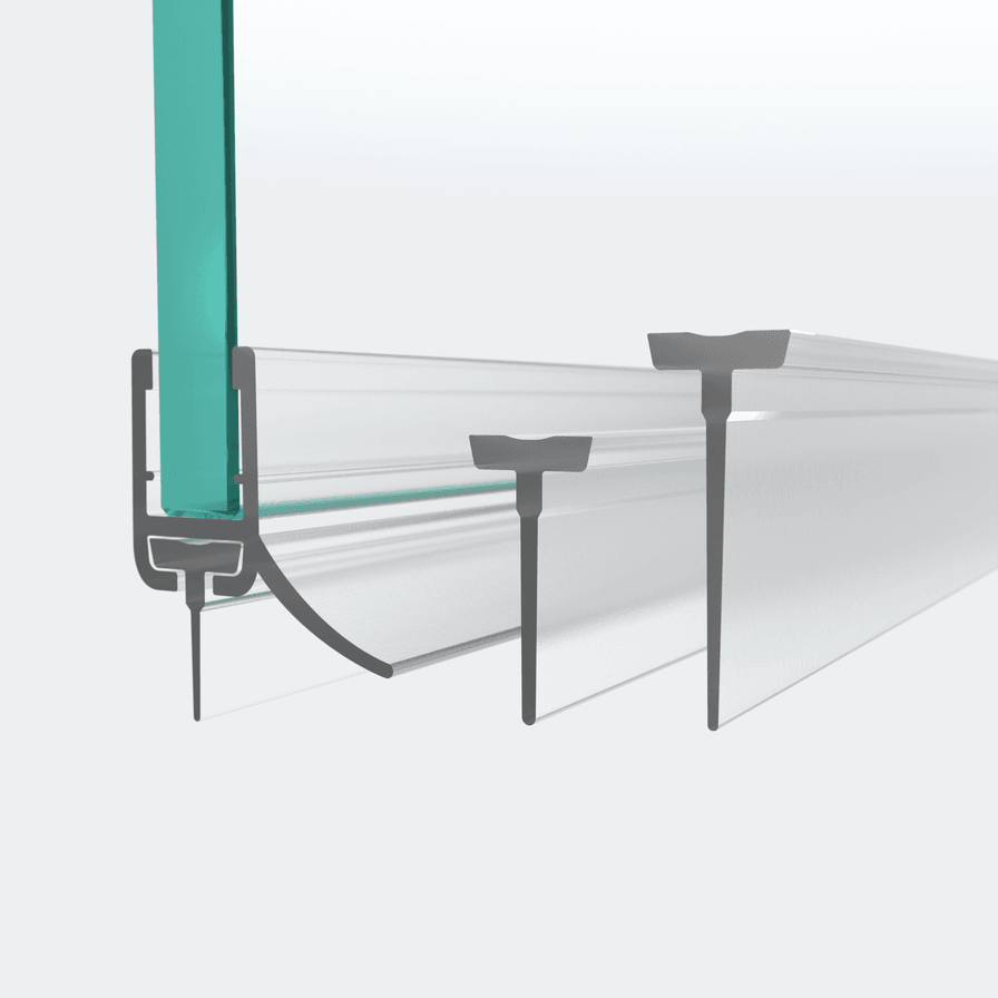 3D-Modell eines Profisets Schleiflippendichtung mit 3 wechselbaren Einschubdichtungen in einer 180°-Situation