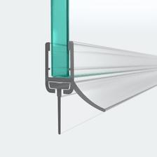 3D-Modell einer Schleiflippendichtung mit wechselbarer Duschlippe für 6mm Glasstärke mit 14,5mm Höhe für eine 180°-Situation