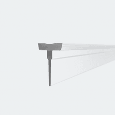 3D-Modell einer Einschubdichtung für Profil mit wechselbarer Duschlippe für 6mm Glasstärke mit 10,5mm Höhe für eine 180°-Situation