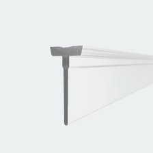 3D-Modell einer Einschubdichtung für Profil mit wechselbarer Duschlippe für 6mm Glasstärke mit 14,5mm Höhe für eine 180°-Situation