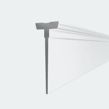 3D-Modell einer Einschubdichtung für Profil mit wechselbarer Duschlippe für 6mm Glasstärke mit 18,5mm Höhe für eine 180°-Situation