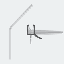 3D-Modell einer vorgebogenen 135°-Schleiflippendichtung