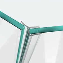 3D-Modell einer Wanddichtung für eine 135°-Glas-an-Glas-Situation