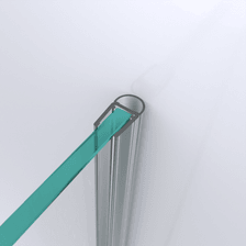 3D-Modell einer Hohlkammerdichtung für eine Glas-an-Wand-Situation